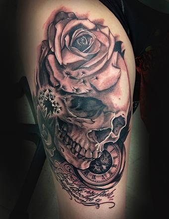 Skull and flower