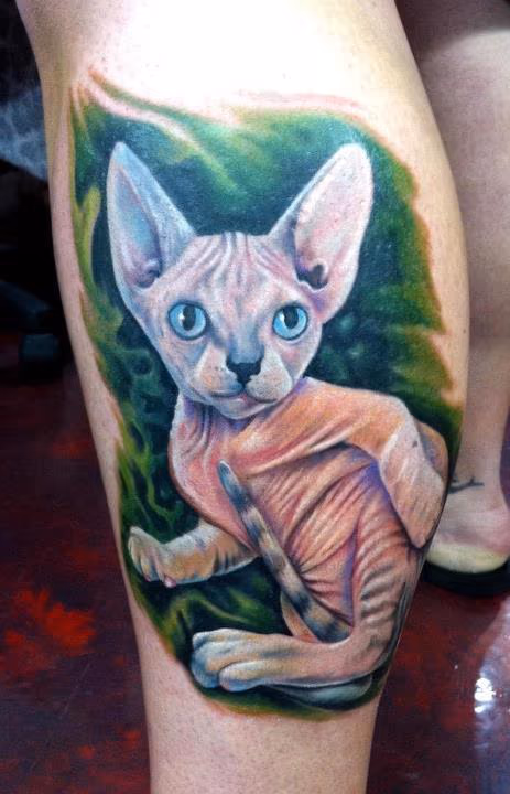 hairless cat tattoo