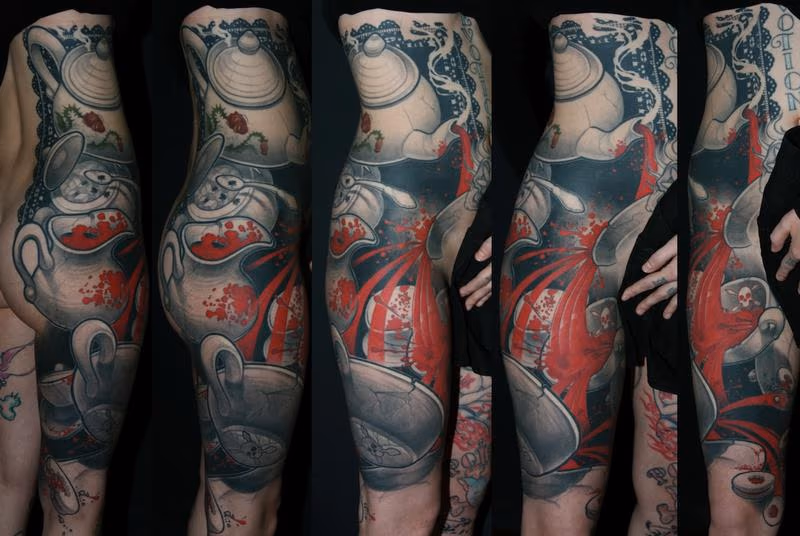 Tea Cup Rib Tattoo