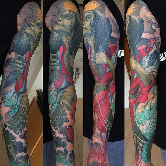 Kiyohime tattoo sleeve