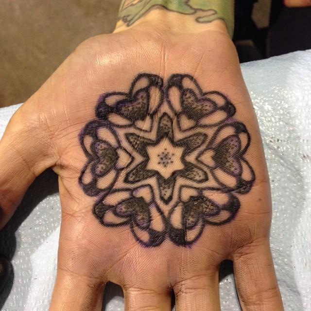 Palm heart mandala