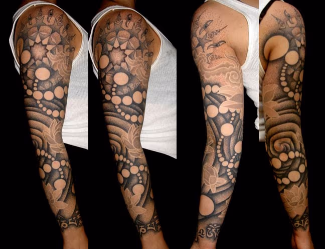 dotwork sleeve tattoo