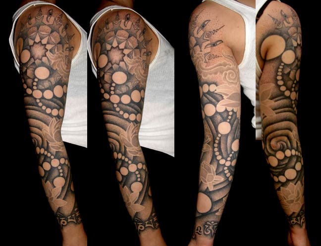 dotwork sleeve tattoo