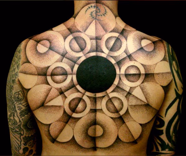 Dotwork back tattoo