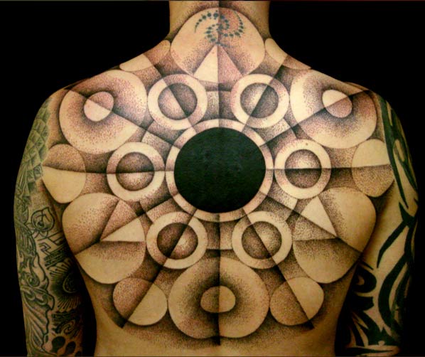 Dotwork back tattoo