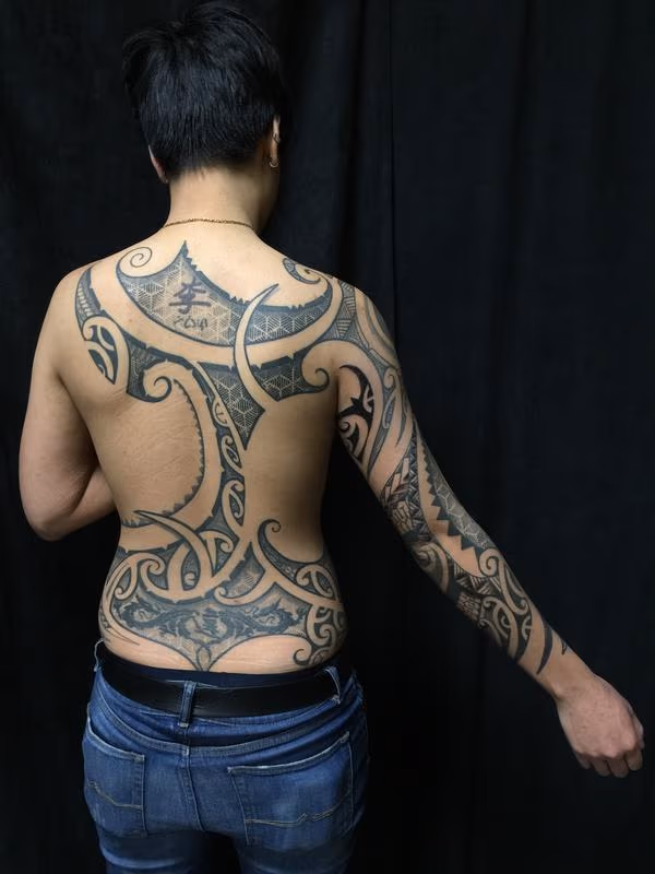 poly fusion back and sleeve