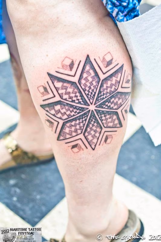 Blackwork Leg Tattoo