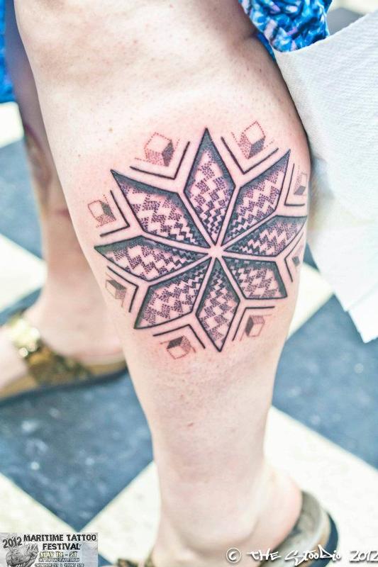 Blackwork Leg Tattoo