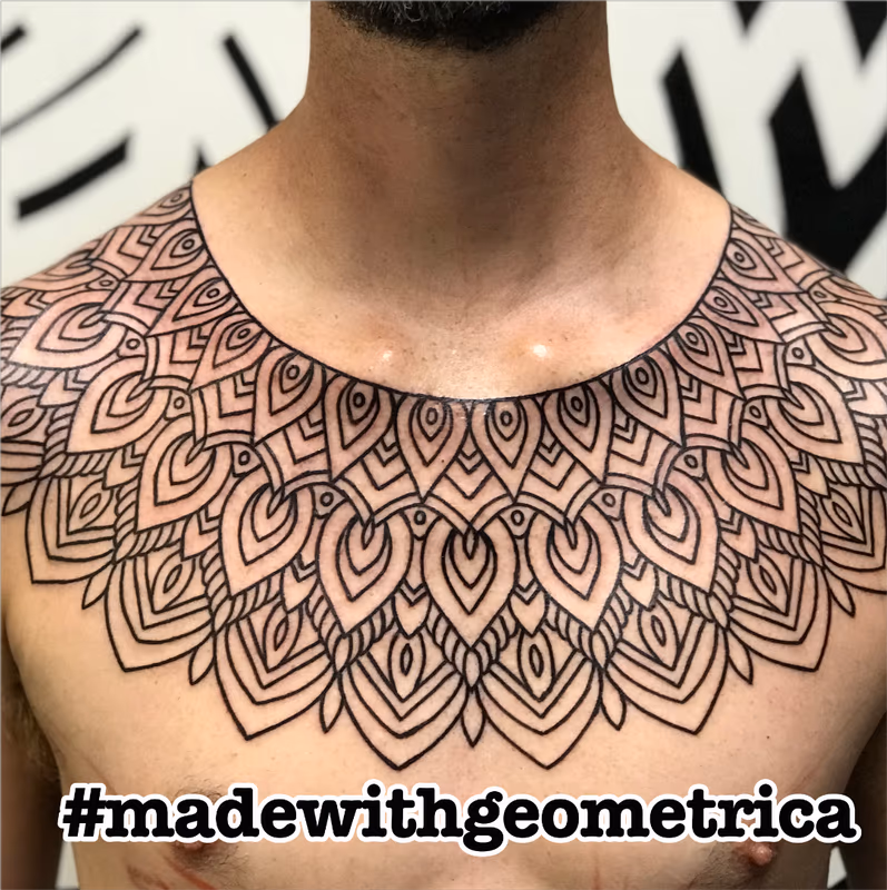 geometric collar tattoo
