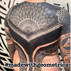 geometric back tattoo