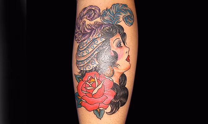 Traditional Girl Tattoo