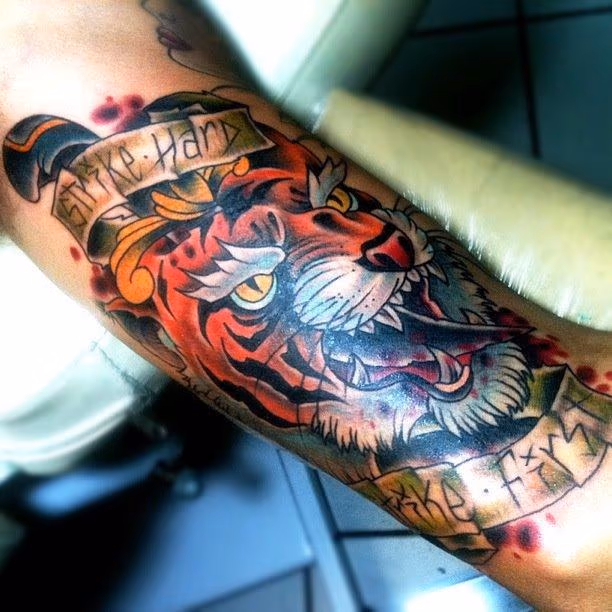 tiger underneath arm