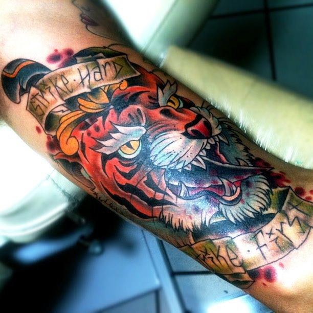 tiger underneath arm