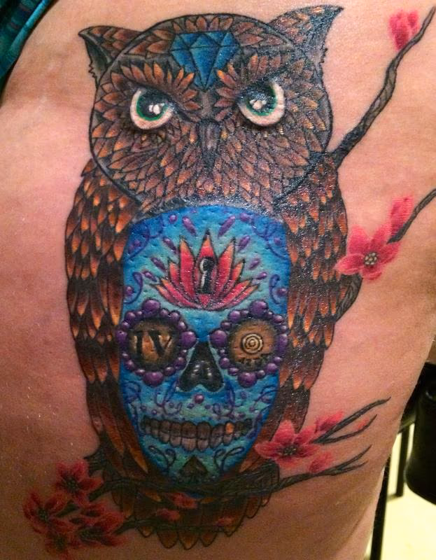 Owl and Skull