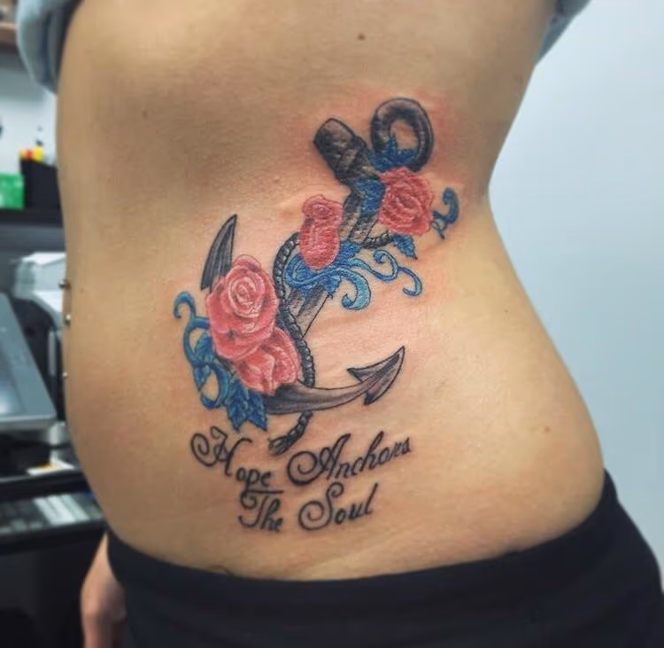 Anchor and roses