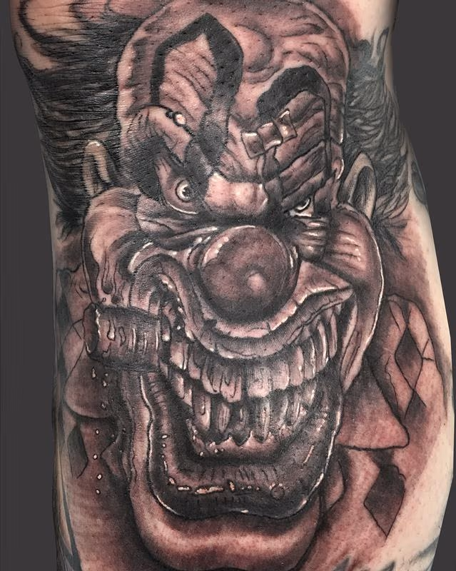 Black and Grey Clown