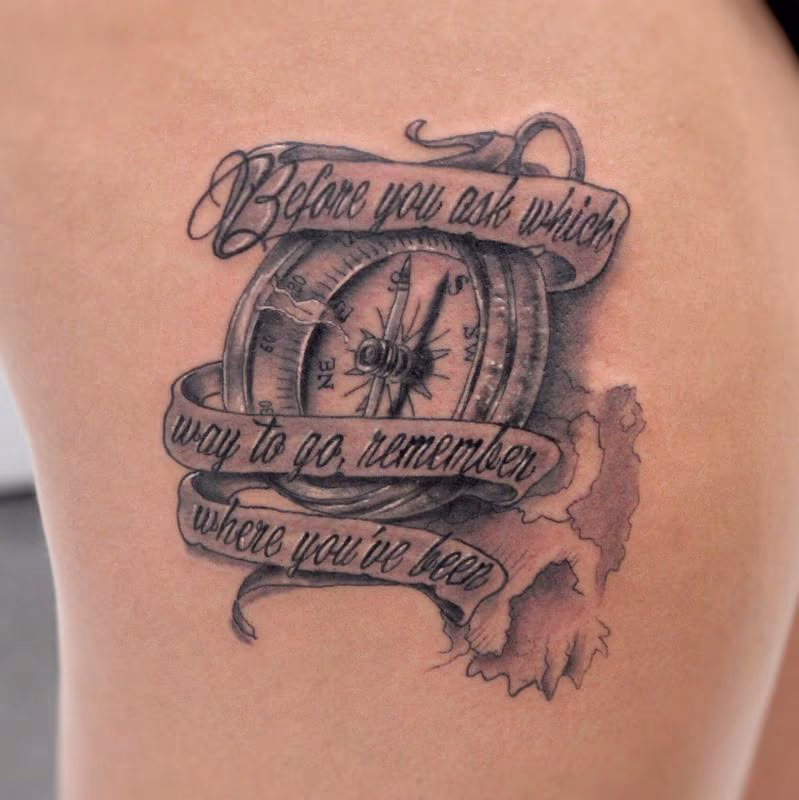 Compass and banner