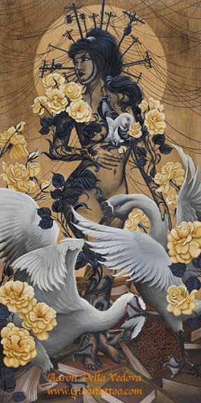"Convergence" oil on wood 3ft. x 6ft. 2013