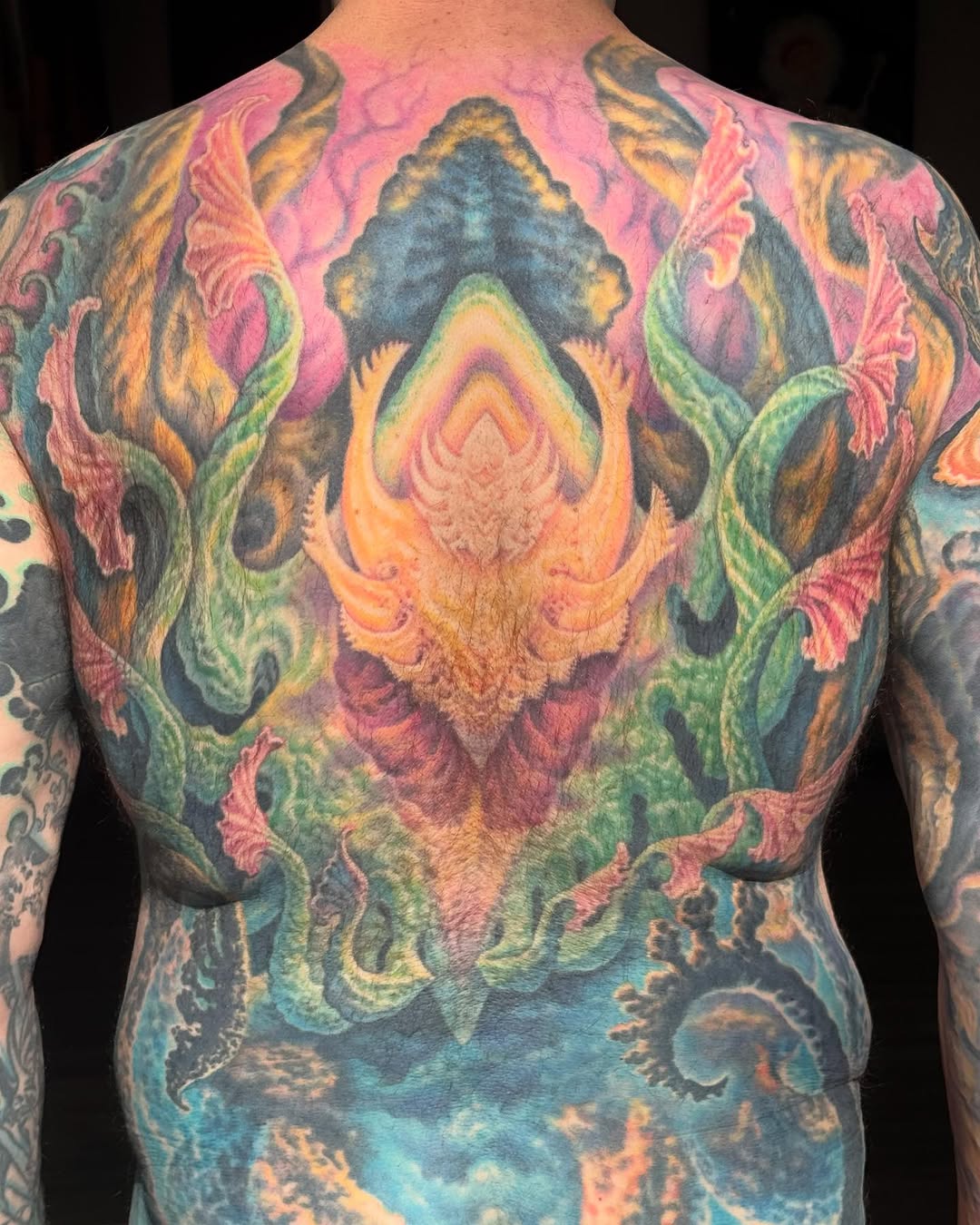 Healed color surrealism Mind Tree backpiece