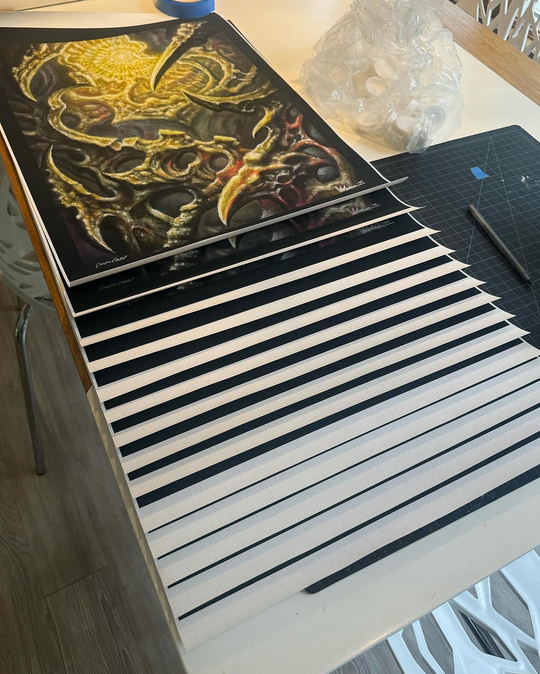 Biomech oil painting art prints, signed