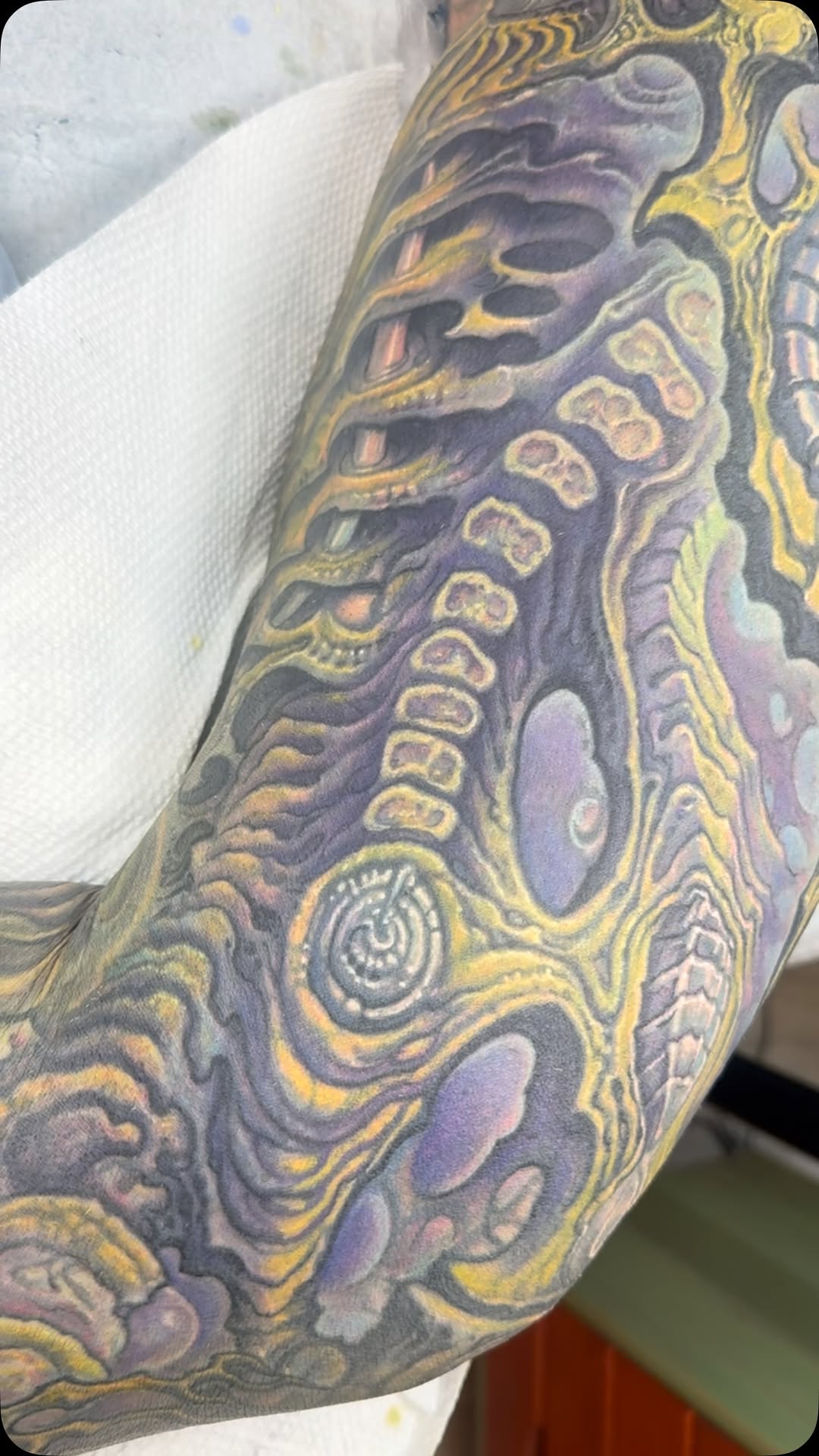 Biomechanical leg sleeve coverup in color