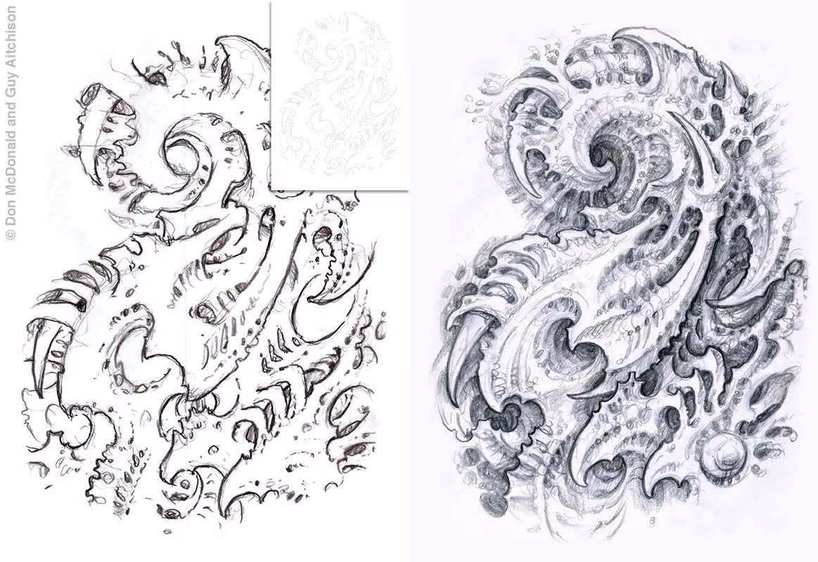 Online collaboration by Don McDonald and Guy Aitchison, steps 1-2; from The Biomech Encyclopedia
