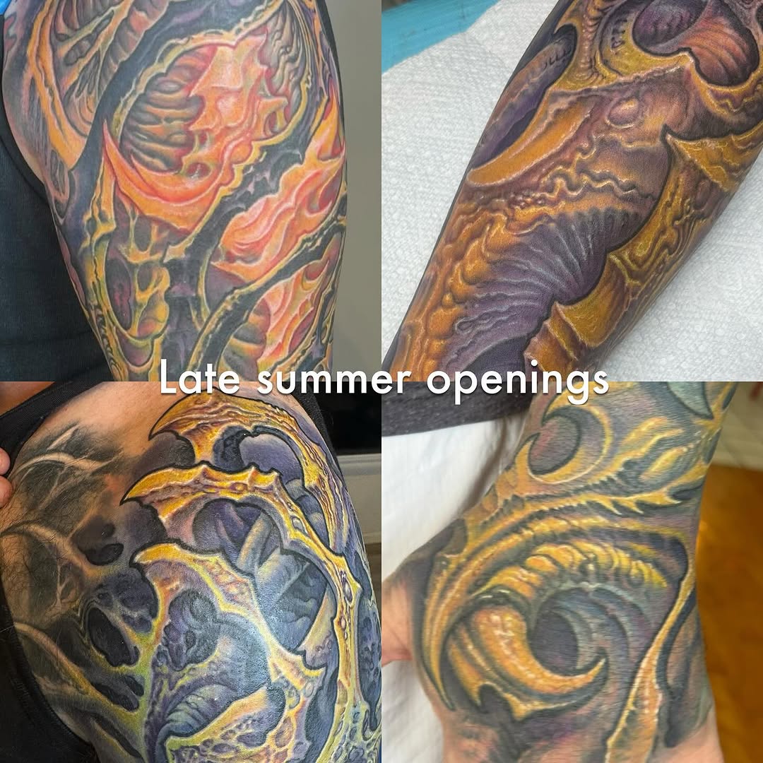 Biomechanical color sleeves and coverups