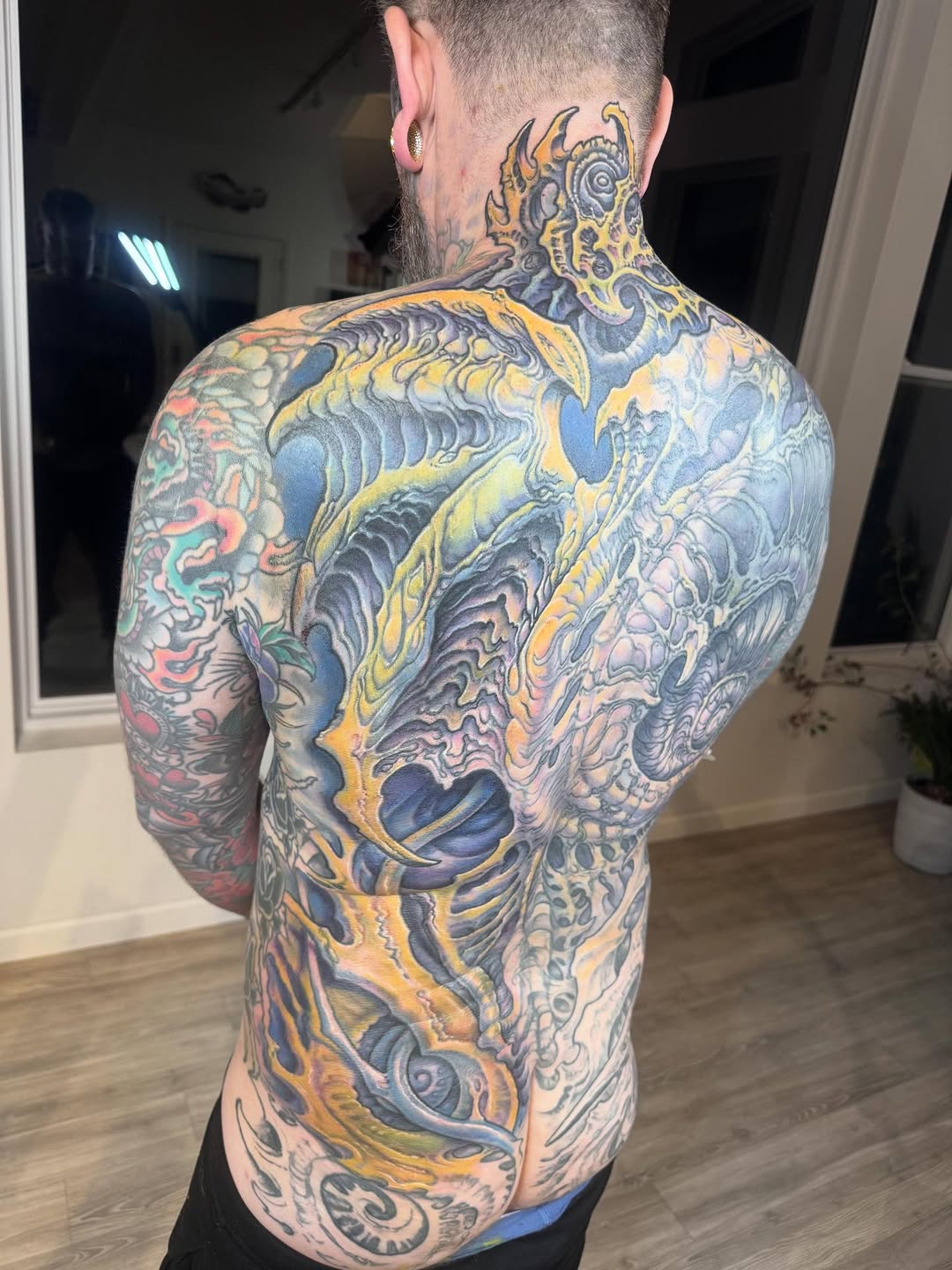 Biomechanical color back piece in progress