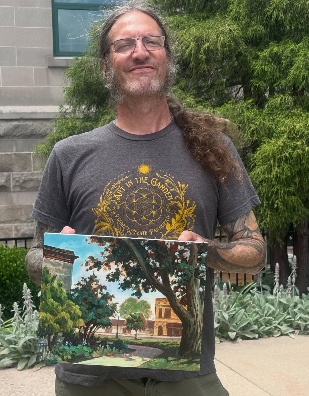 @guyaitchisonart teaching Plein air at @siuedwardsville yesterday.
