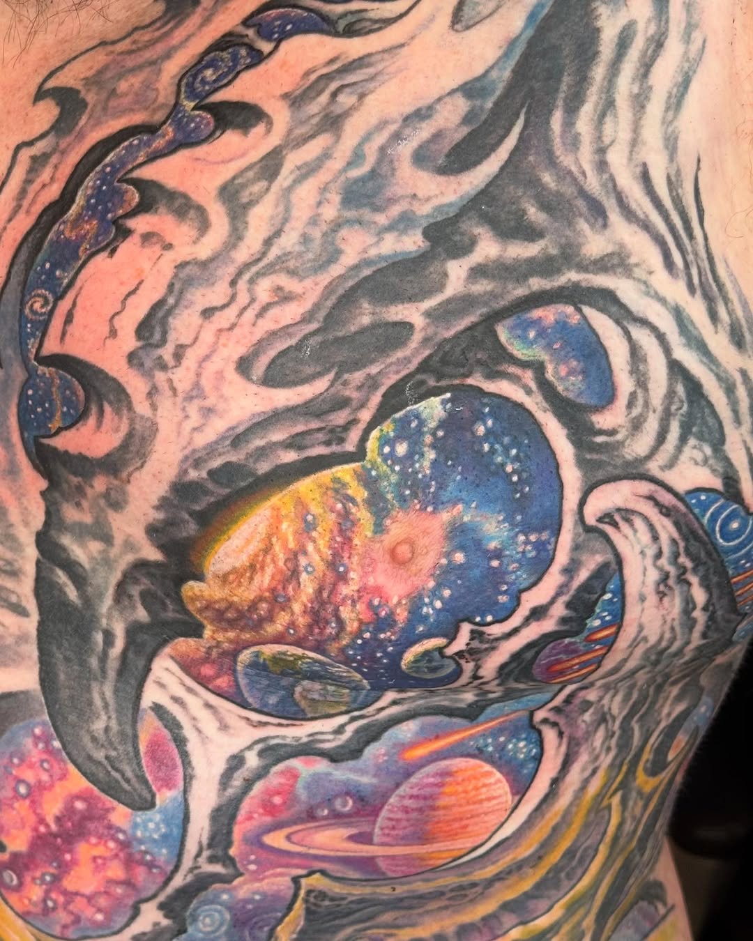 Color biomechanical space scene, ribs