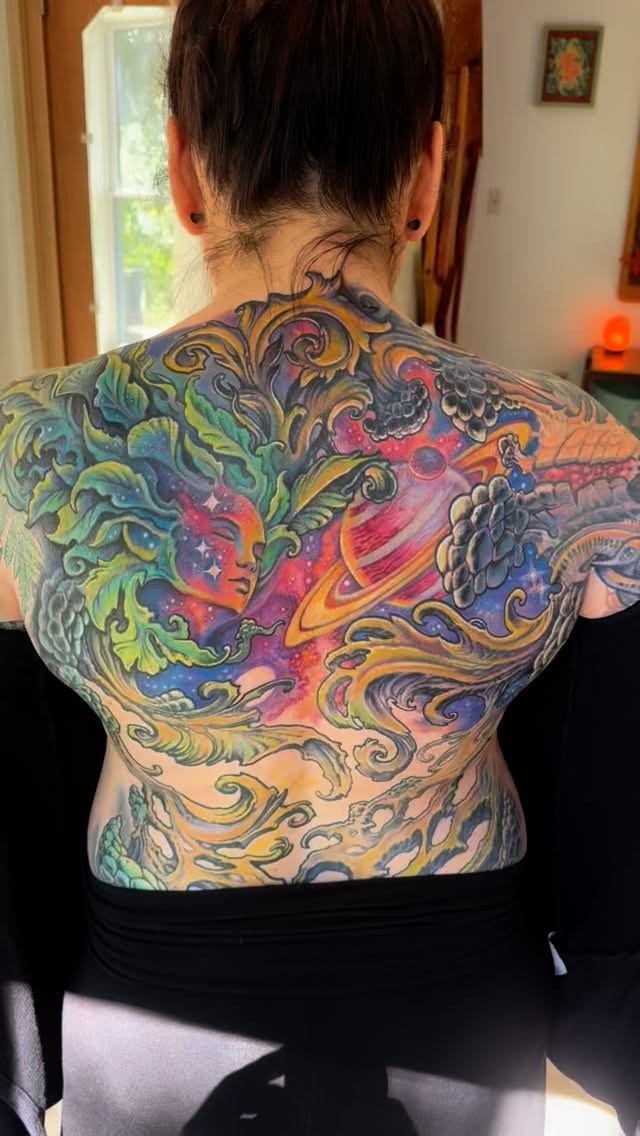 Cosmic surrealism back piece in color