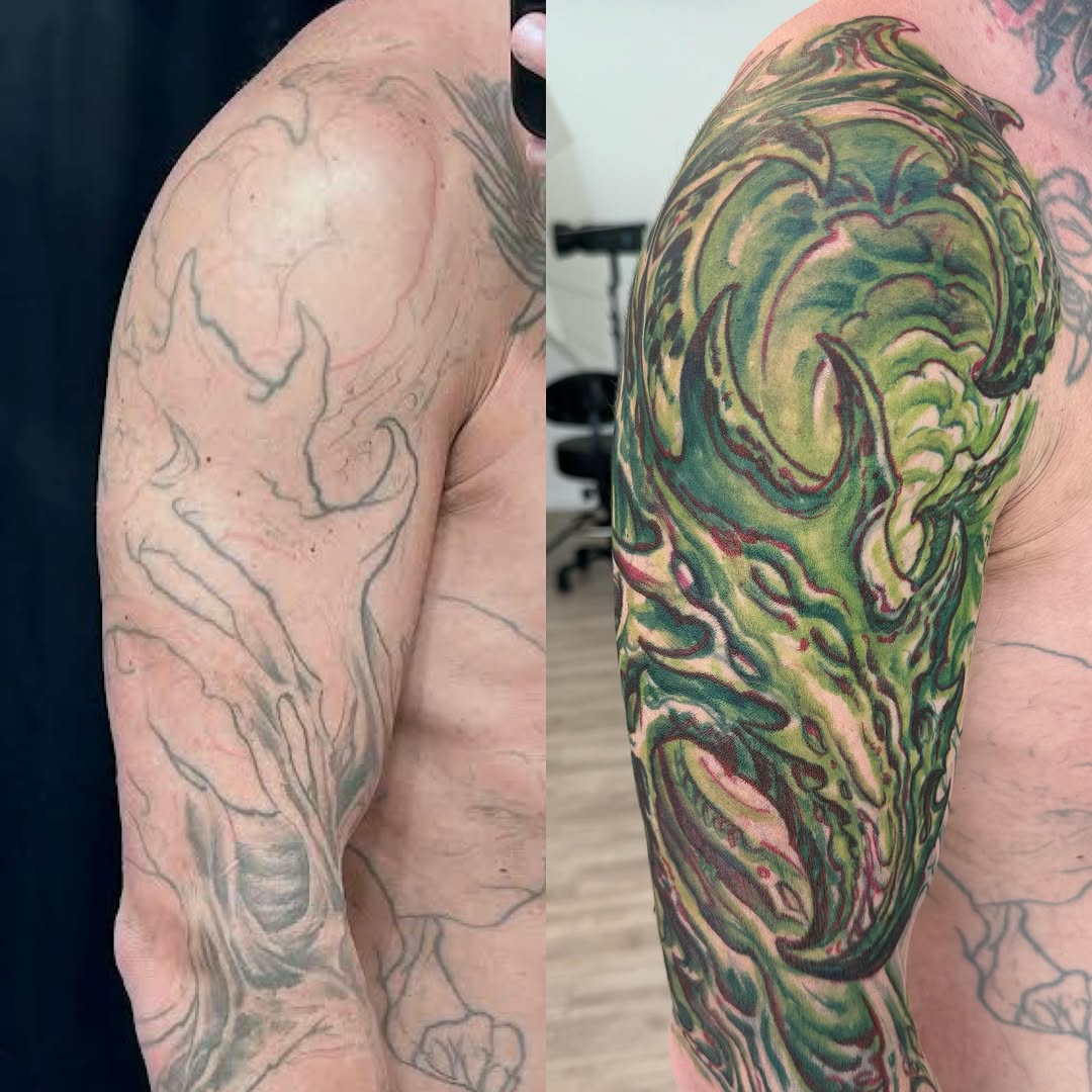 Green biomechanical organic coverup sleeve