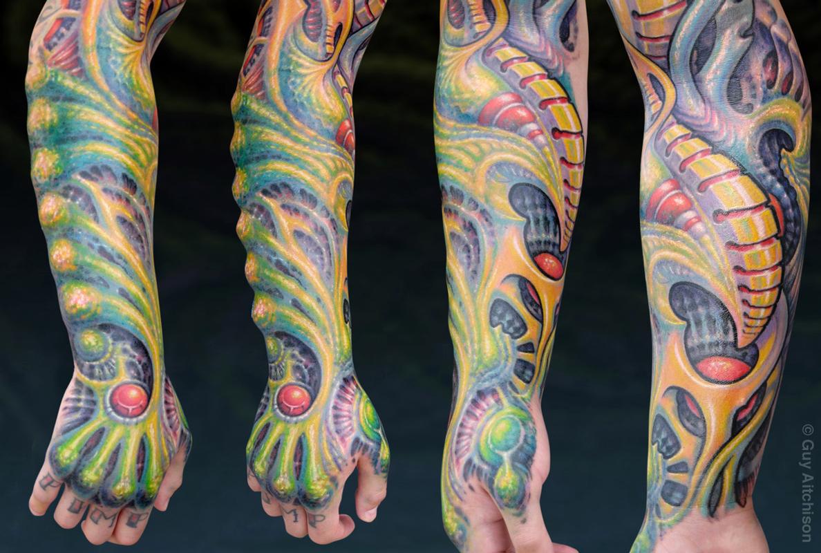 Miguel, forearm sleeve with silicone implants