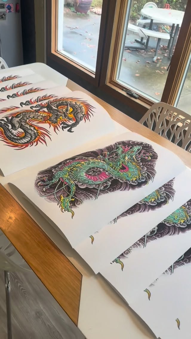 Japanese dragon art prints by Aitchison & Deutsche