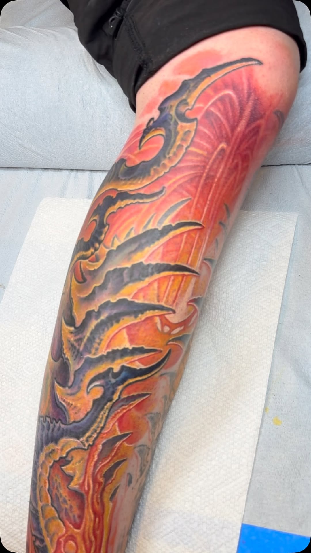 Biomechanical lava leg sleeve in color