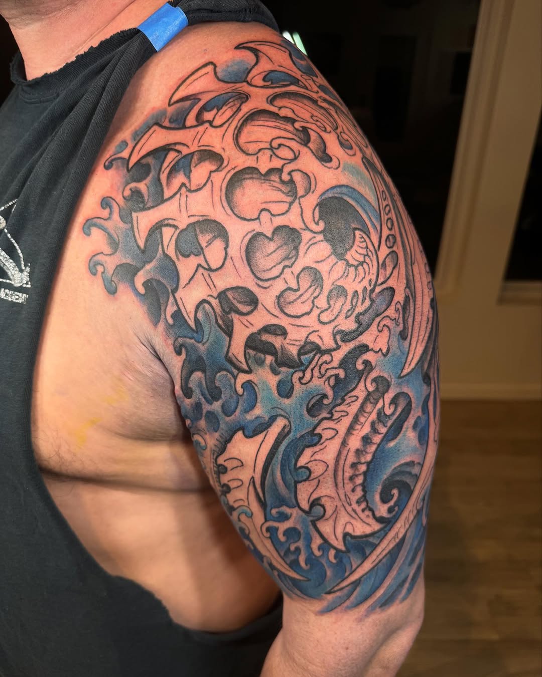 Japanese waves and biomech half sleeve