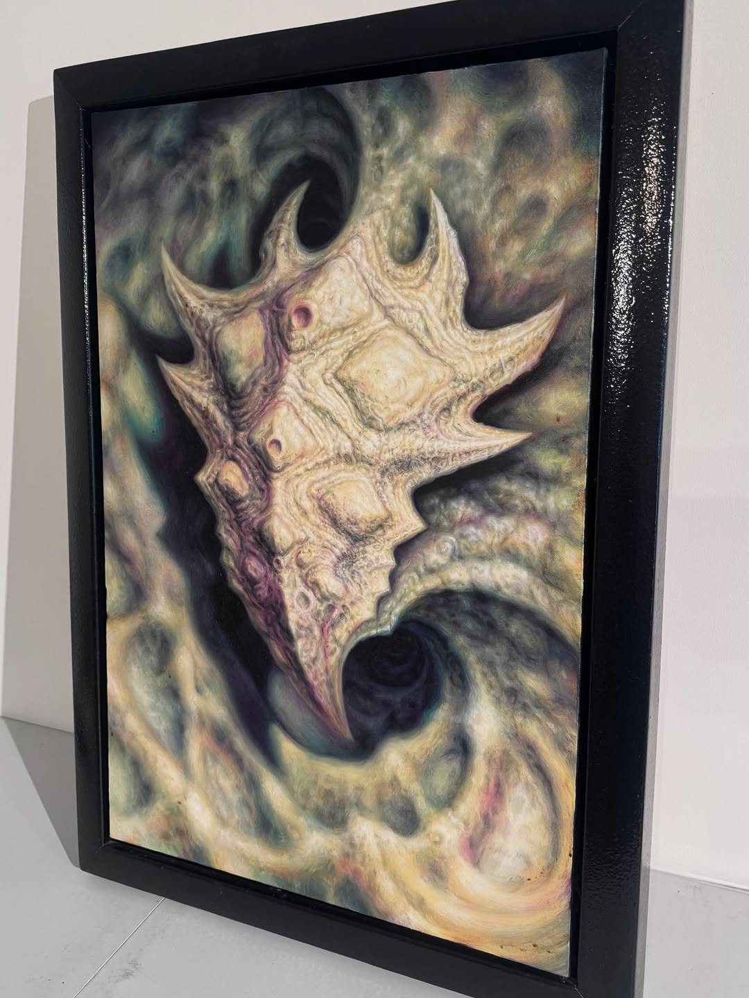 Biomechanical surrealist painting, framed