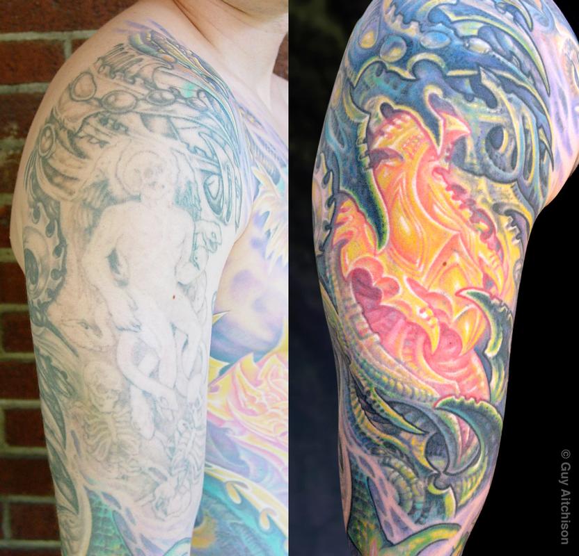 Don, second laser session, after two tattoo sessions