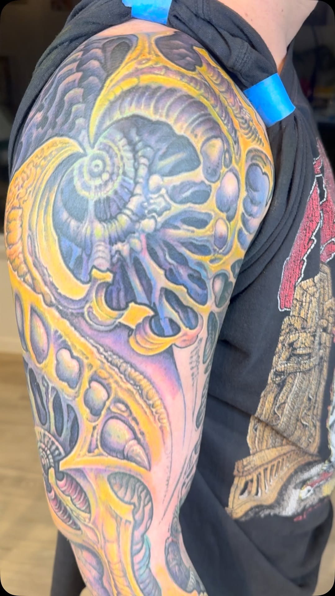 Biomechanical color half-sleeve coverup