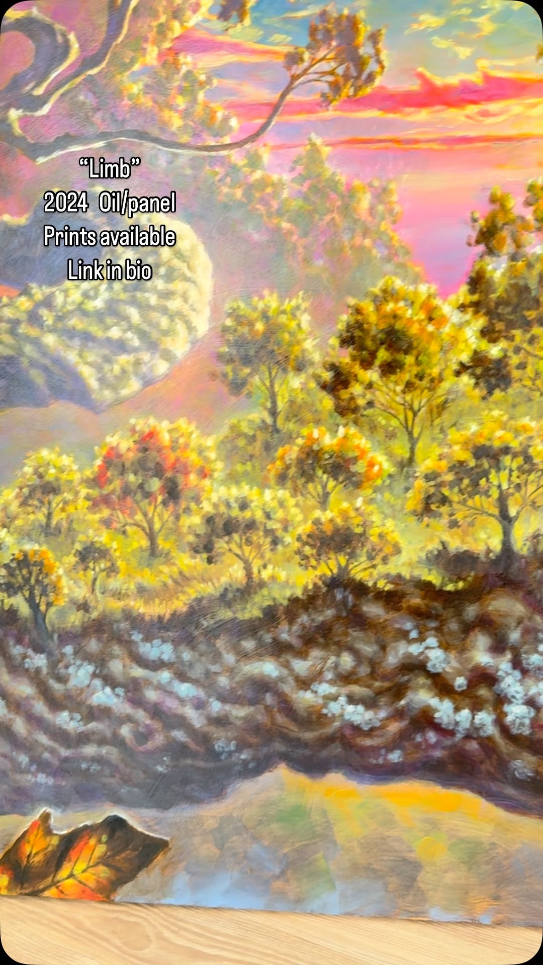 "Limb" 2024 oil painting, sunset landscape