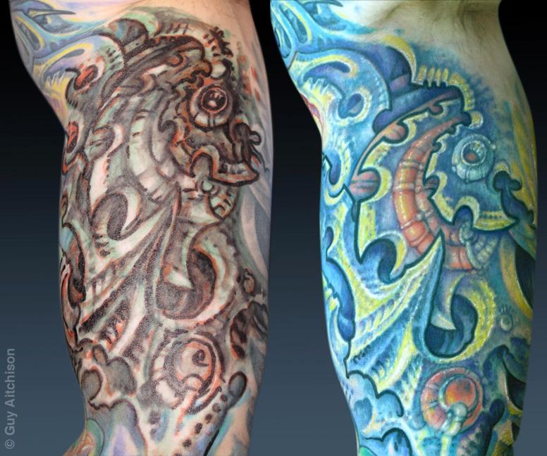 Don, with marker drawing and then after two tattoo sessions