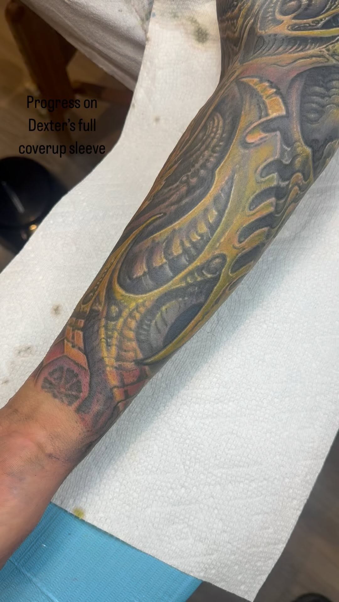Biomech coverup full sleeve in color