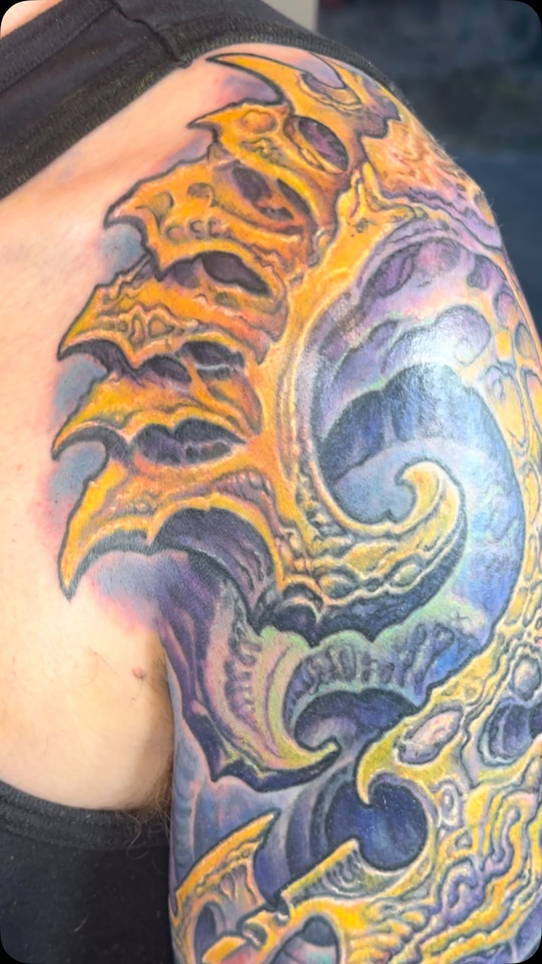 Biomechanical color cover-up sleeve, shoulder