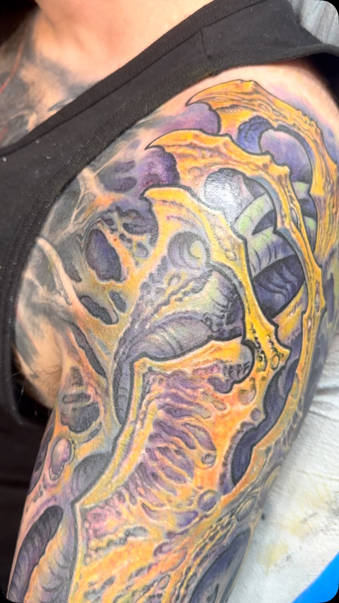 Biomechanical color cover-up sleeve, shoulder