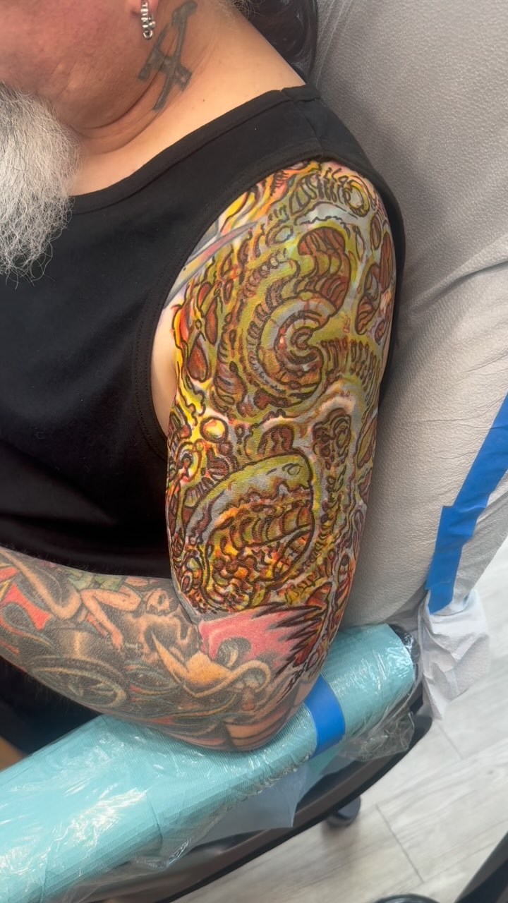 Biomechanical color half-sleeve coverup