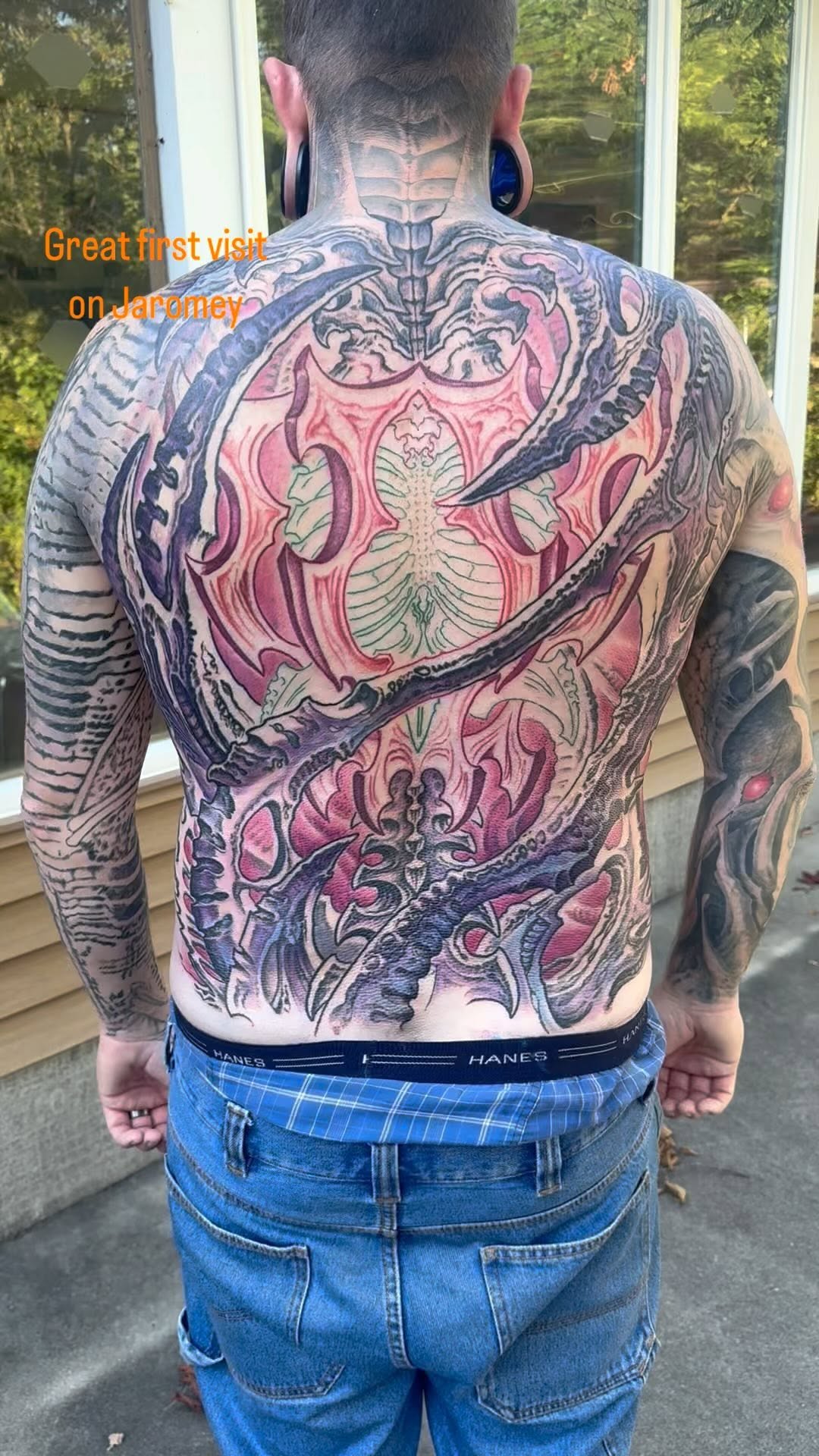 Biomechanical alien backpiece in color