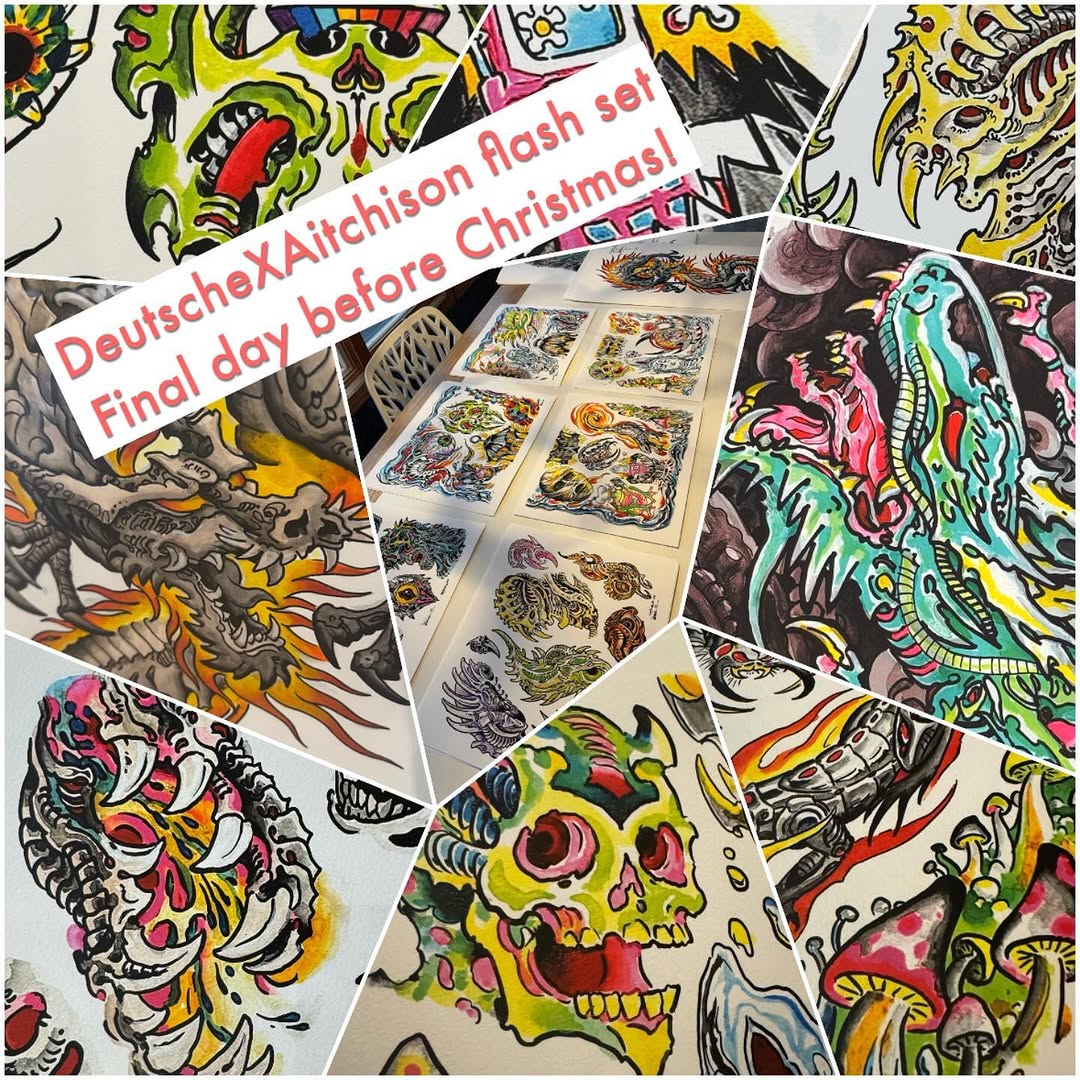 DeutscheXAitchison flash set, color illustrative art
