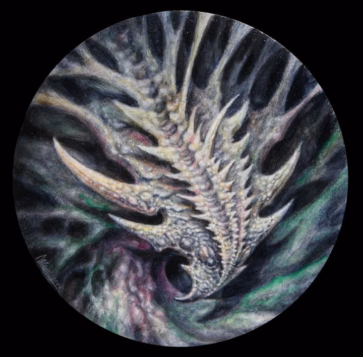 Untitled Acrylic on canvas 12" diameter 2014