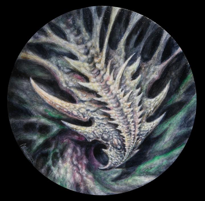 Untitled Acrylic on canvas 12" diameter 2014