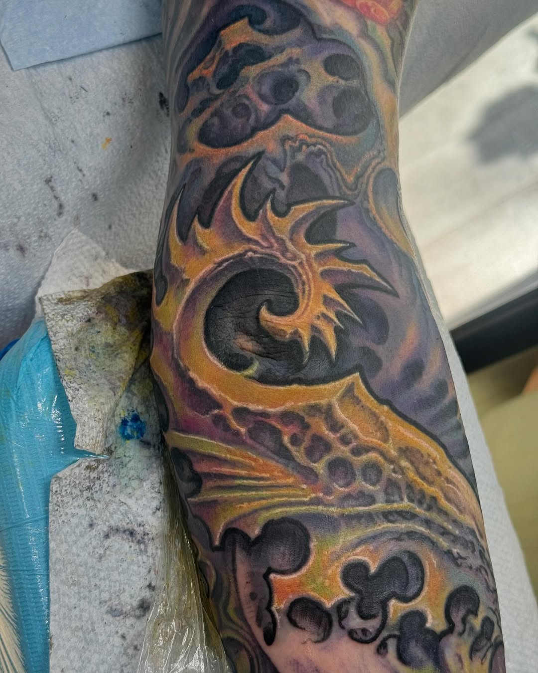 Biomechanical color sleeve in progress
